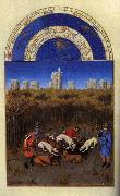 LIMBOURG brothers Les trs riches heures du Duc de Berry: Dcembre (December) sdg oil painting reproduction
